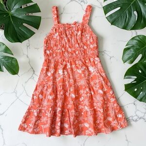 Girls' Coral Floral Sundress